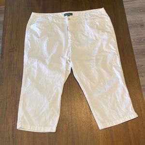 White LRL Lauren Jeans Co. Ralph Lauren 20W 100% Cotton Capri 20” Inseam